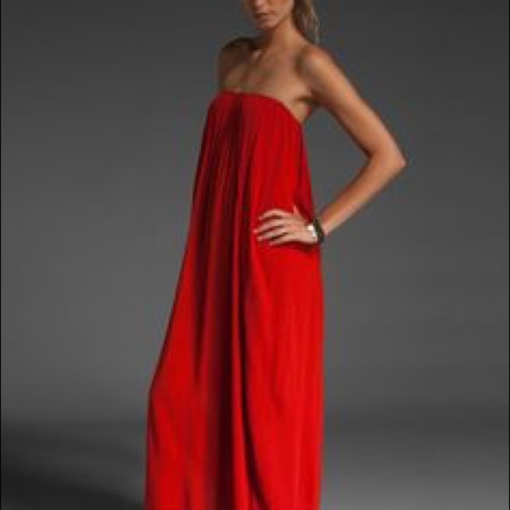 Indah JACLYN STRAPLESS MAXI IN ORANGE
